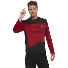 Star Trek: The Next Generation Mens Command Uniform Costume Top | Red | Red/Black | L | 1