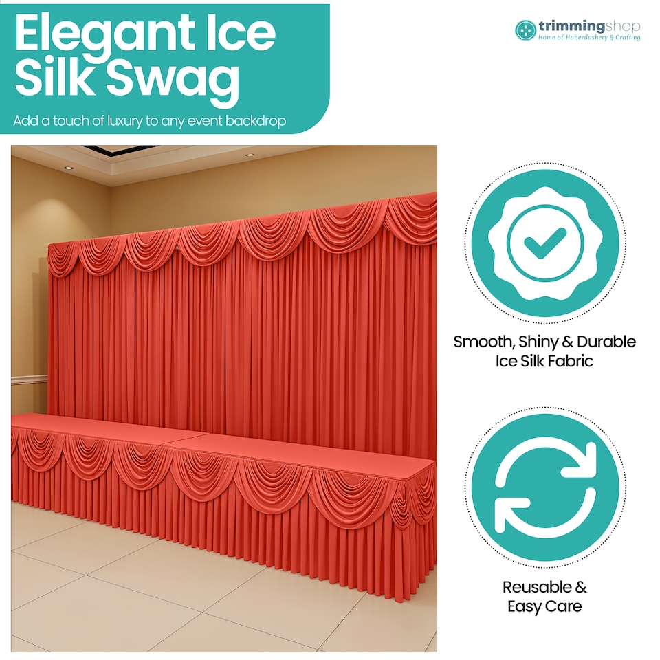 image 1 of 3M Ice Silk Wedding Drapery, Detachable Backdrop Curtain - 1pc