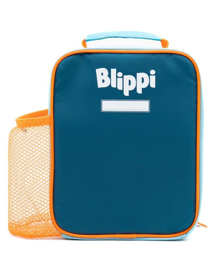 image 1 of Blippi Lunch Bag and Water Bottle Set for Kids | Carry Handle Lunch Box with BPA-Free Sports Bottle | Orange and Blue Learn Space Adventure | Toddlers' Nursery School Food Carrier | Keeps Food Fresh