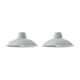 image 1 of ValueLights Civic Pair Silver Easy Fit Ceiling Pendant Shades and Bulb