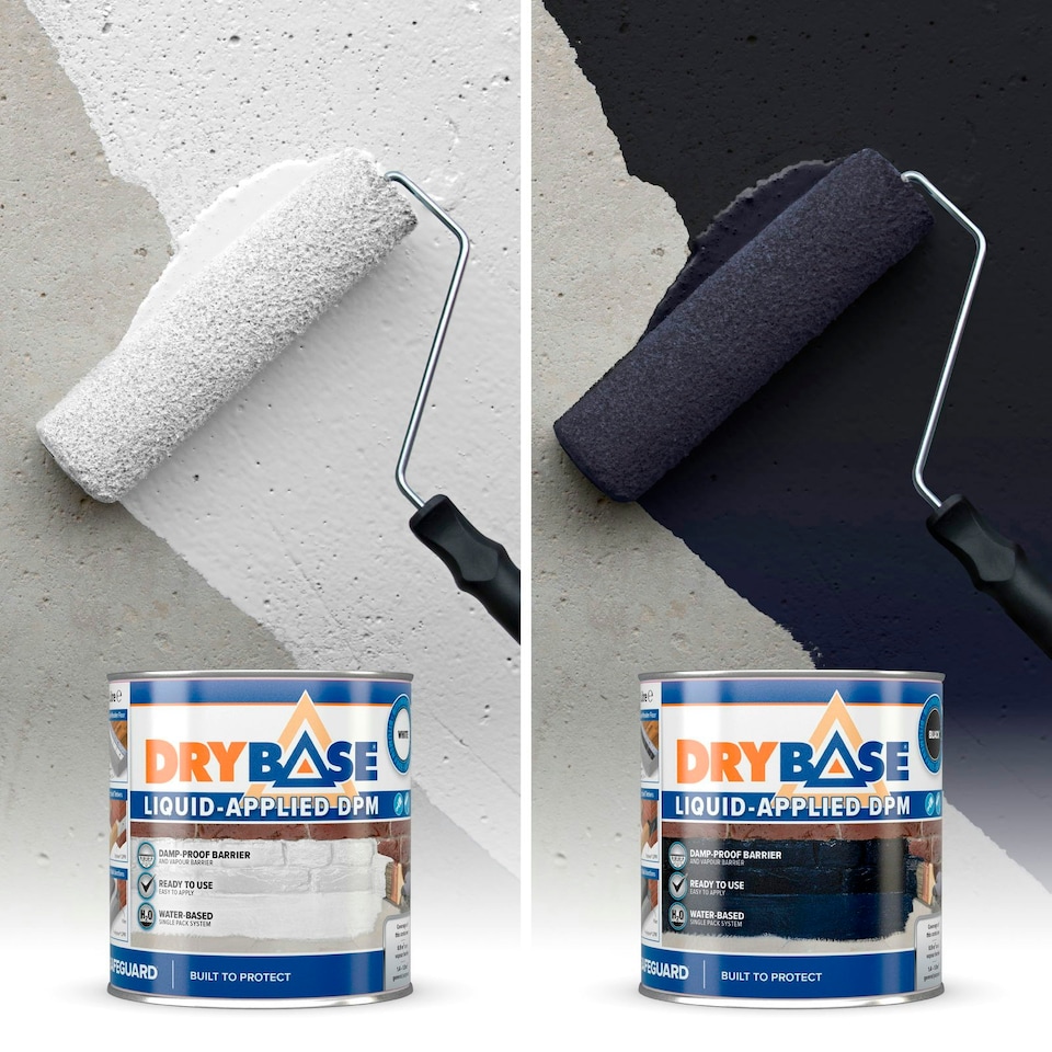 image 1 of Drybase Liquid Damp Proof Membrane - 1L White - Damp Proofing Paint for Walls & Floors