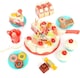 image 2 of Pretend Cutting & Decorating Birthday Cake Tea Party Play Set - 83-Piece Dessert & Afternoon Tea Role Play Set with Light-Up Candle