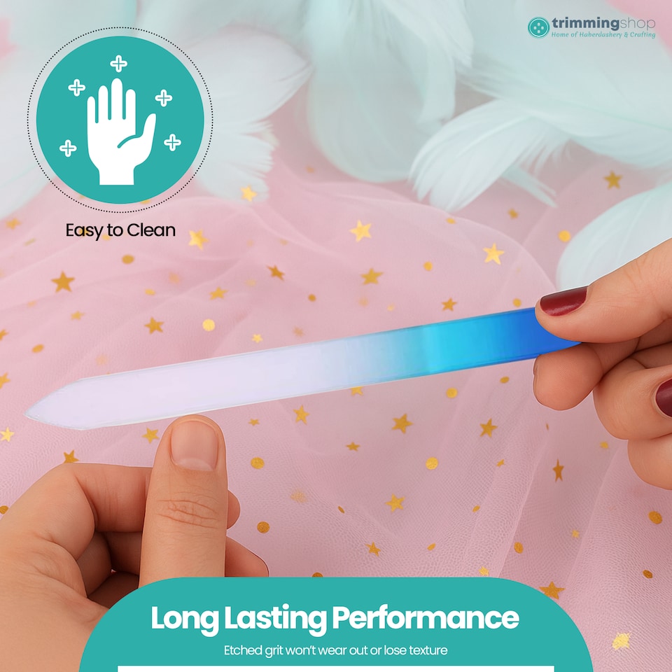image 1 of Turquoise Glass Nail File Set, Gel & Acrylic Nails - 3pcs