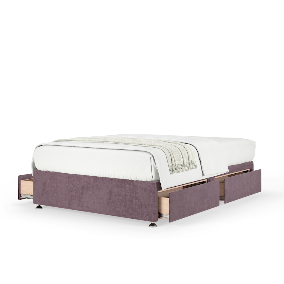 image 1 of Super Ortho Orthopaedic Mauve Naples Velvet 4 Drawer Divan Set Small Double