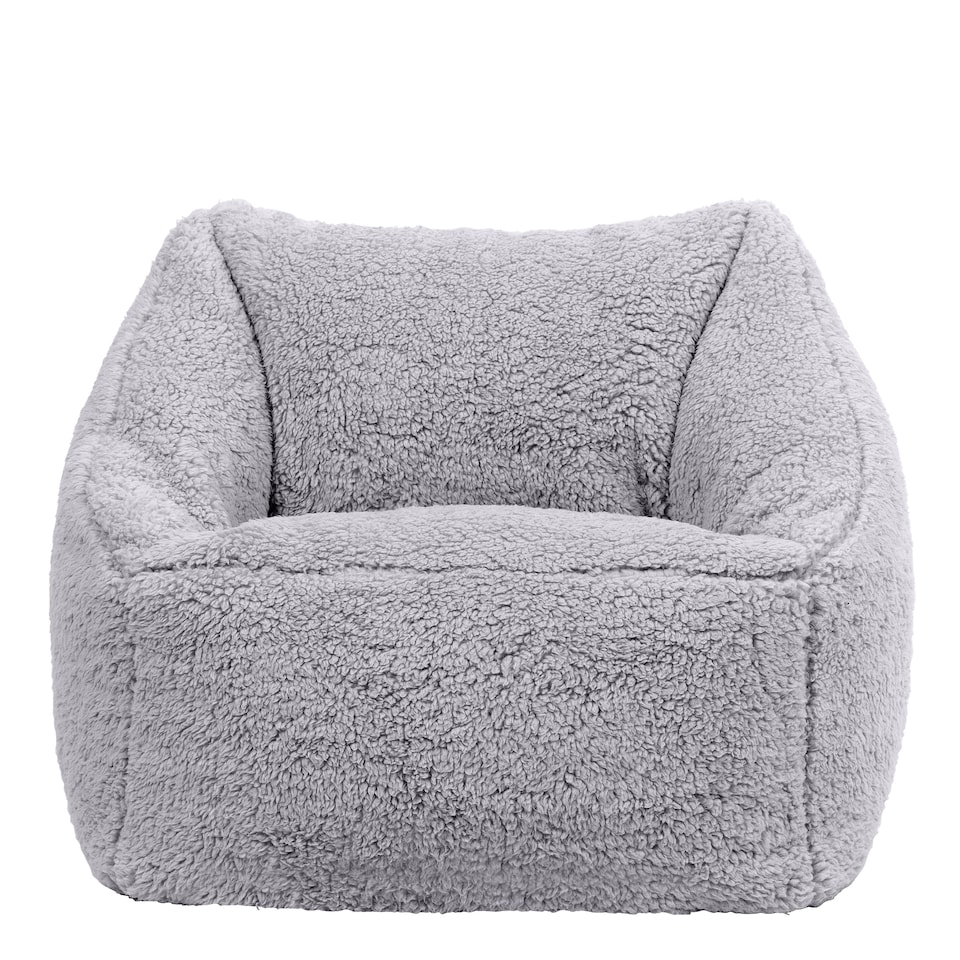 image 1 of Kids Teddy Bear Armchair Bean Bag Grey Childrens Bean Bags | Grey | Grey | M | 1