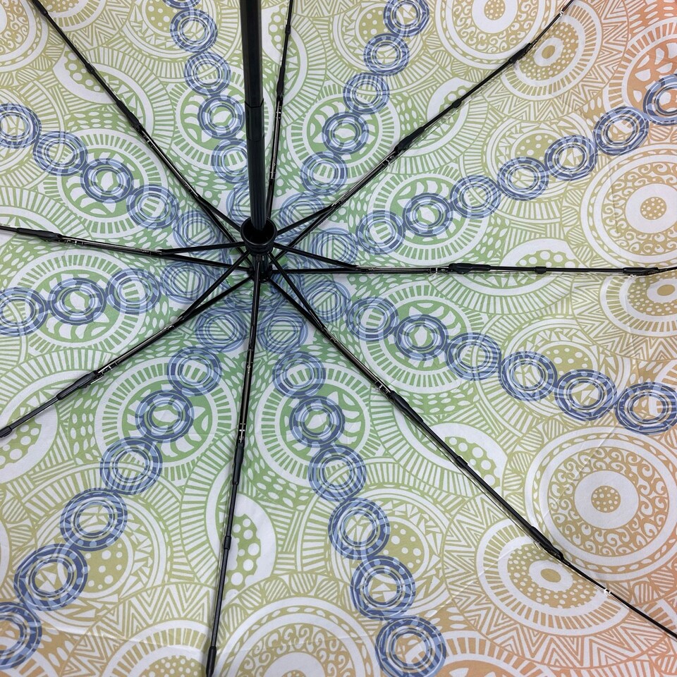 image 1 of Annie Phillips Folding Umbrella Automatic Open Close Circles Multi