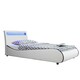 image 1 of Orion LED Lights Headboard Gaming Style  White/Black Faux Leather Bed Frame (Single) | White | White | Single