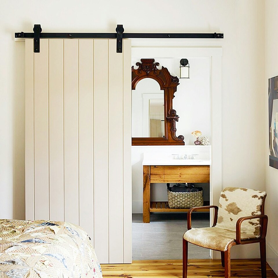 image 1 of Yaheetech Barn Door Sliding Hardware Black