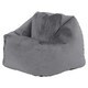 image 1 of icon Kids Aurora Velvet Bean Bag Chair Charcoal Grey Childrens Bean Bags Grey | Grey