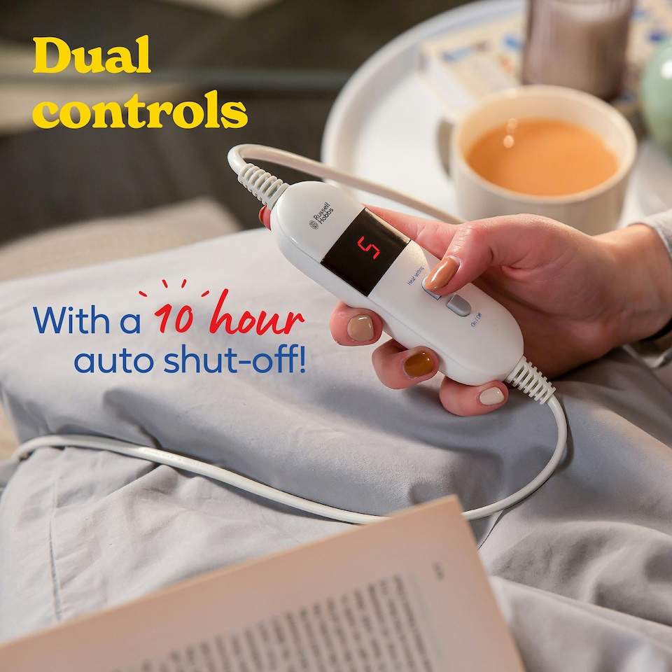 image 1 of Russell Hobbs Luxury Electric Blanket Sherpa Fleece Double Size RHBDB8004 White