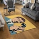 image 2 of Male businessman talking on the phone style pop art retro (Rug) Yellow | XL