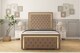 image 1 of Sloomy Sofia Gold Mink Plush Bed Frame With Mattress With 50" Upholstered Headboard 4'6 Double