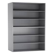 Wide 6-Tier Bookcase | Grey | 1
