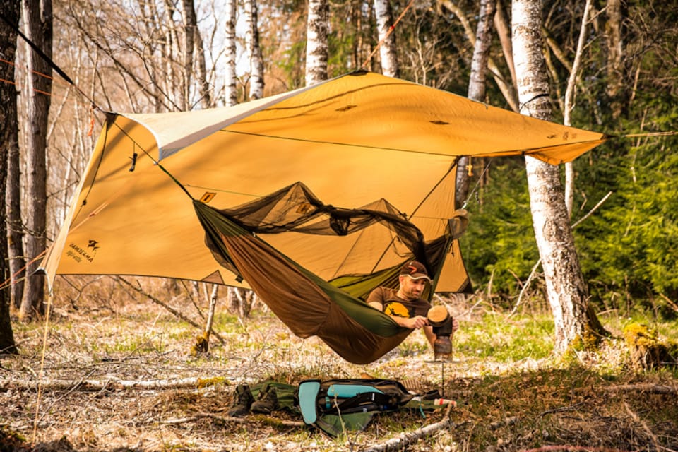 image 1 of Adventure Wing Tarp - Nylon - W150 x H255 cm | Brown