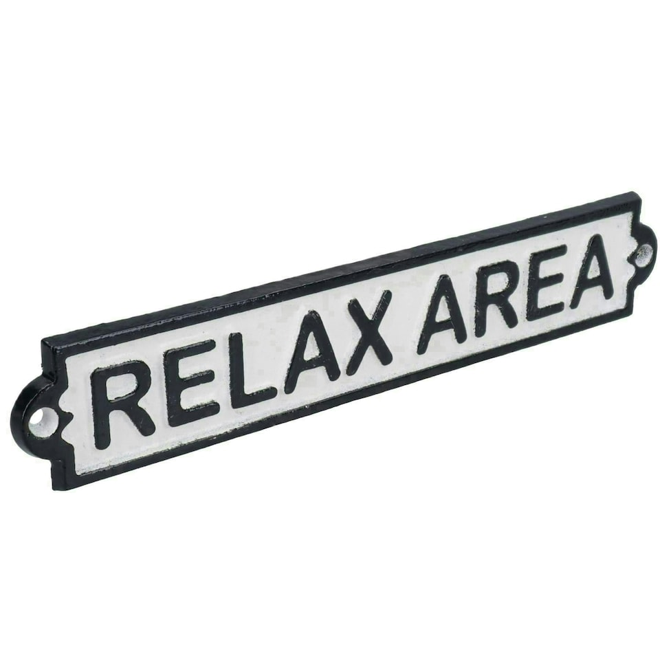image 1 of Relax Area Cast Iron Sign Plaque Door Wall House Fence Gate Garden Hotel Shop