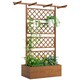 image 1 of Outsunny Wooden Trellis Planter, Raised Garden Bed for Climbing Plants, Natural