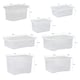 image 4 of Wham Crystal 7 x Multisize Stackable Plastic Storage Boxes with Lids Clear Clear