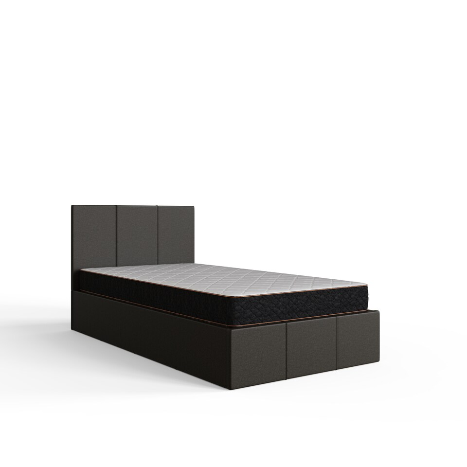 image 1 of End Lift Ottoman Storage Bed Single Grey | Grey | Grey