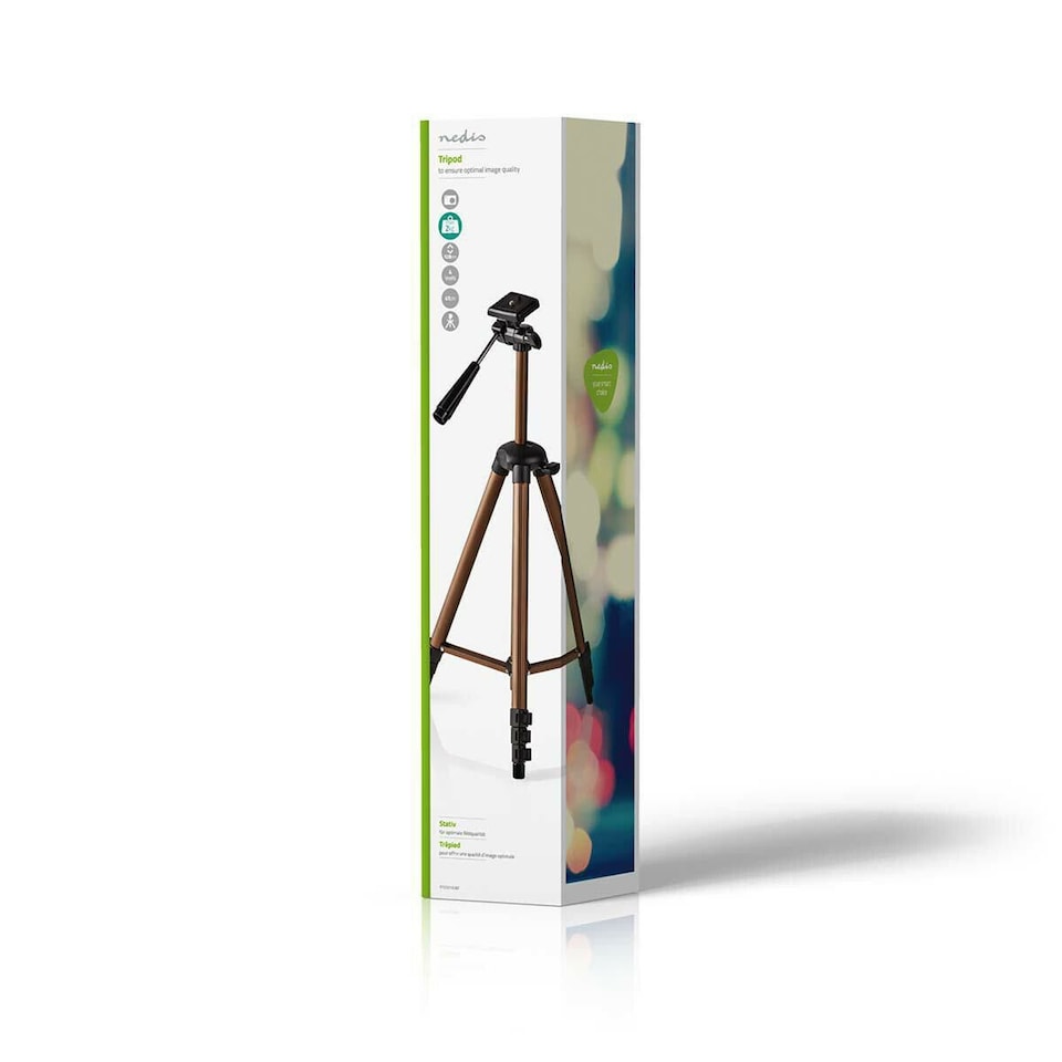 image 1 of Nedis 50" Tripod for DSLR Camera, Adjustable 40.5cm - 128cm Height, Lightweight Aluminium with Pan Head for 360 Degree Panoramic Shooting, Max. 2Kg, with Travel Bag