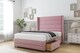 image 4 of Sloomy Sterling Pink Plush Divan Bed Base 2 Drawers Foot-End With 54 Inch Wingback Headboard & 12 Inch Matching Footboard | Pink | Pink | Small Double | 1