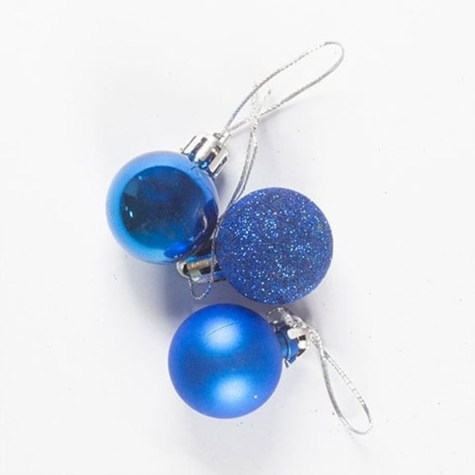 Royal Blue Shatterproof Christmas Baubles 3cm - Pack of 12