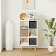 image 6 of HOMCOM Freestanding 6 Cube Storage Cabinet Unit Bookcase w/ 3 Drawer White