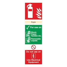 Safety Sign Fire Extinguisher Foam 280x90mm PVC