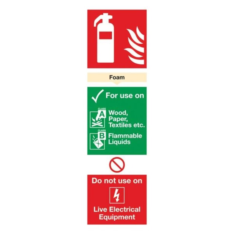Safety Sign Fire Extinguisher Foam 280x90mm PVC