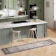 image 2 of KUKOON Blue Beige Traditional Floral Bordered Non Slip Washable Low Pile Runner Rug 60cm x 240cm Multi
