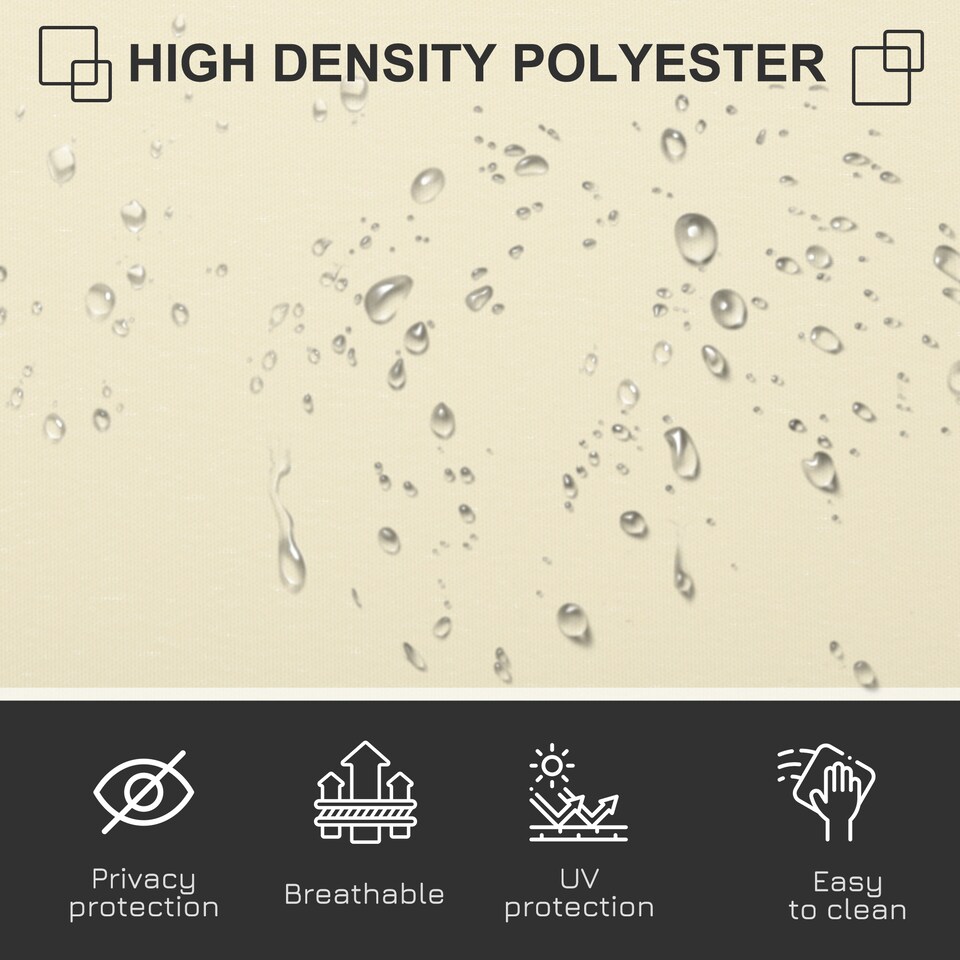 image 1 of Outsunny Retractable Sun Side Awning Screen Fence Patio Garden Wall Balcony Screening Panel Outdoor Blind Privacy Divider (3x1.6M, Cream White) | Cream