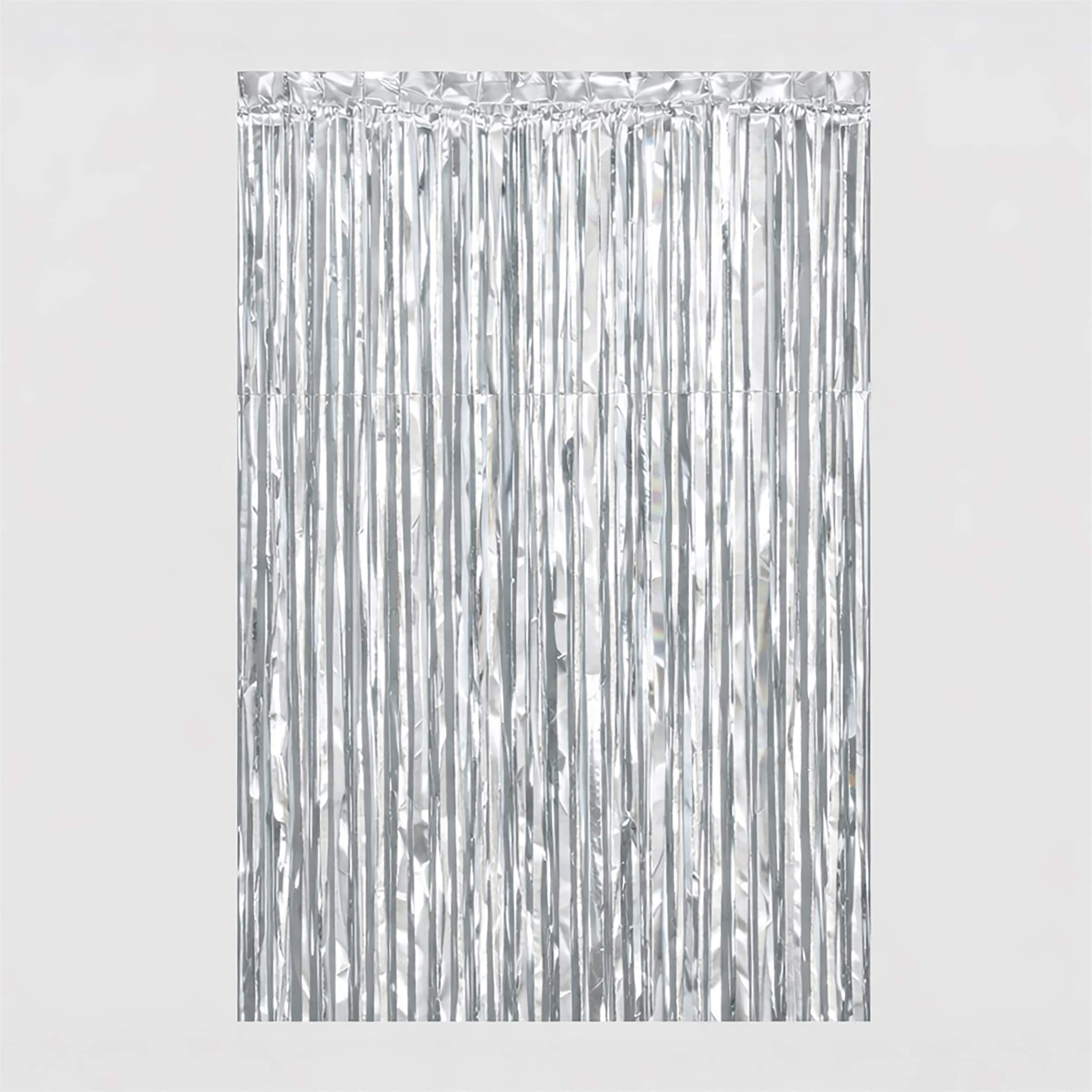 Netagon Metallic Tinsel Curtain 2M x 1M Silver