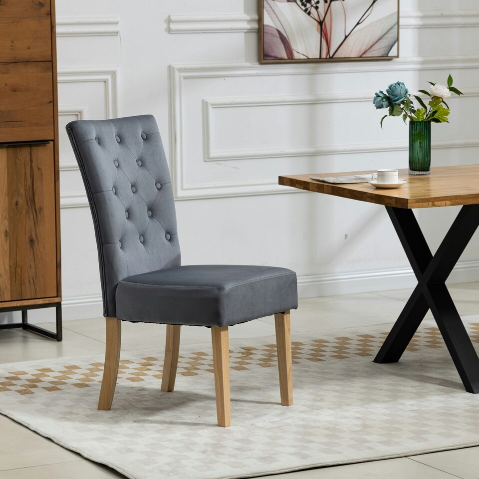 image 1 of Pienza Velvet Dining Chairs - Set of 2