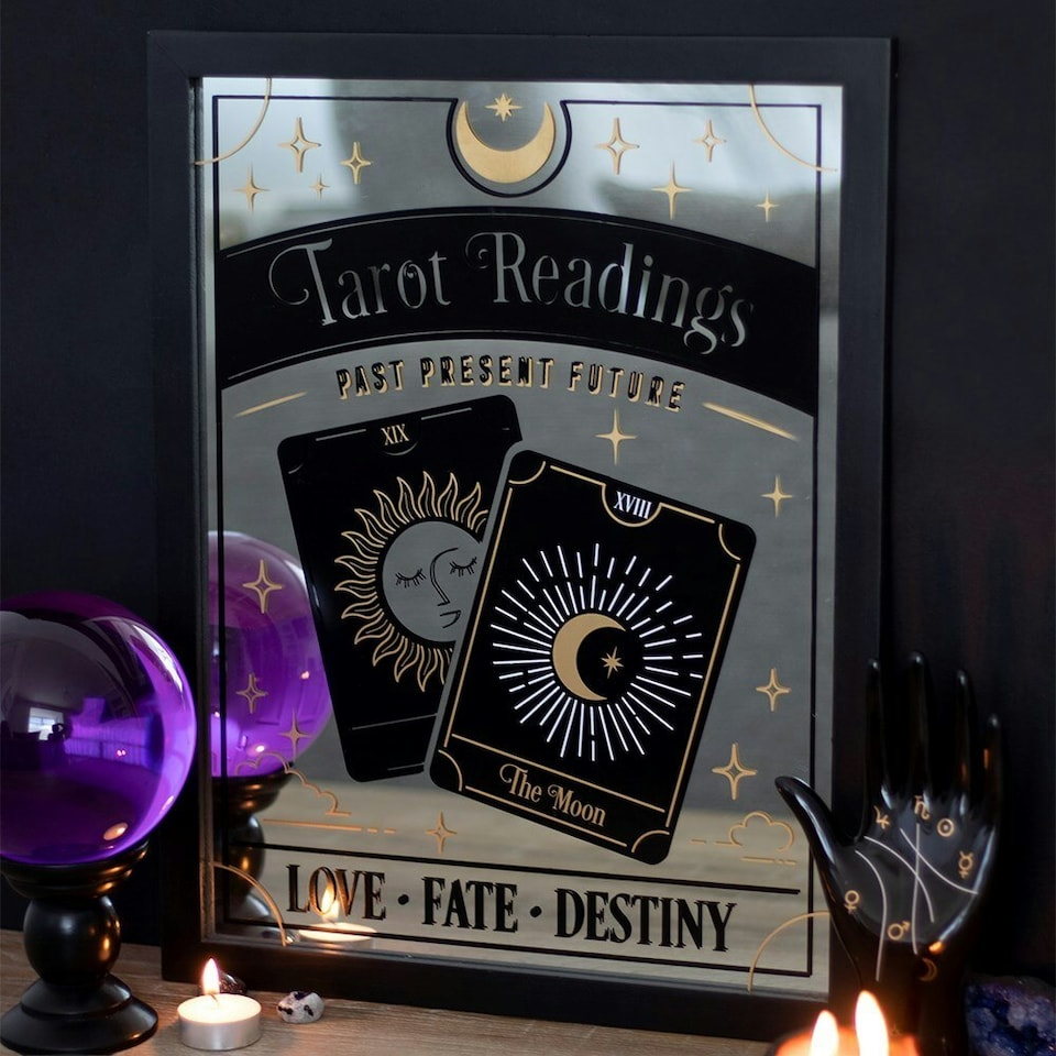 image 1 of Something Different Tarot Readings Wall Art - Black/White - 45cm x 34cm x 1.3cm