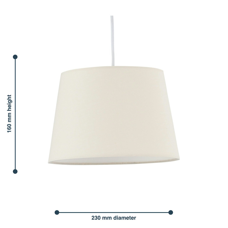 image 1 of Natural Cotton 23cm Tapered Cylinder Pendant or Lamp Shade Brown