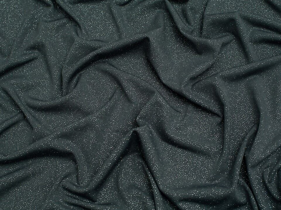 Minerva Core Range Silver Dazzle Glitter ITY Silky Stretch Knit Fabric for Dressmaking, 148cm / 58" Wide - per metre