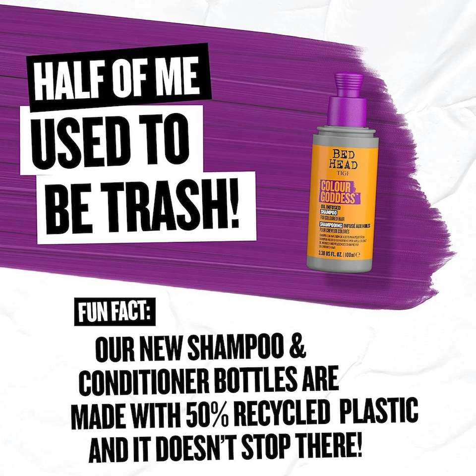 image 1 of Bed Head by TIGI Colour Goddess Oil Infused Shampoo for Coloured Hair, 100ml, 2pk