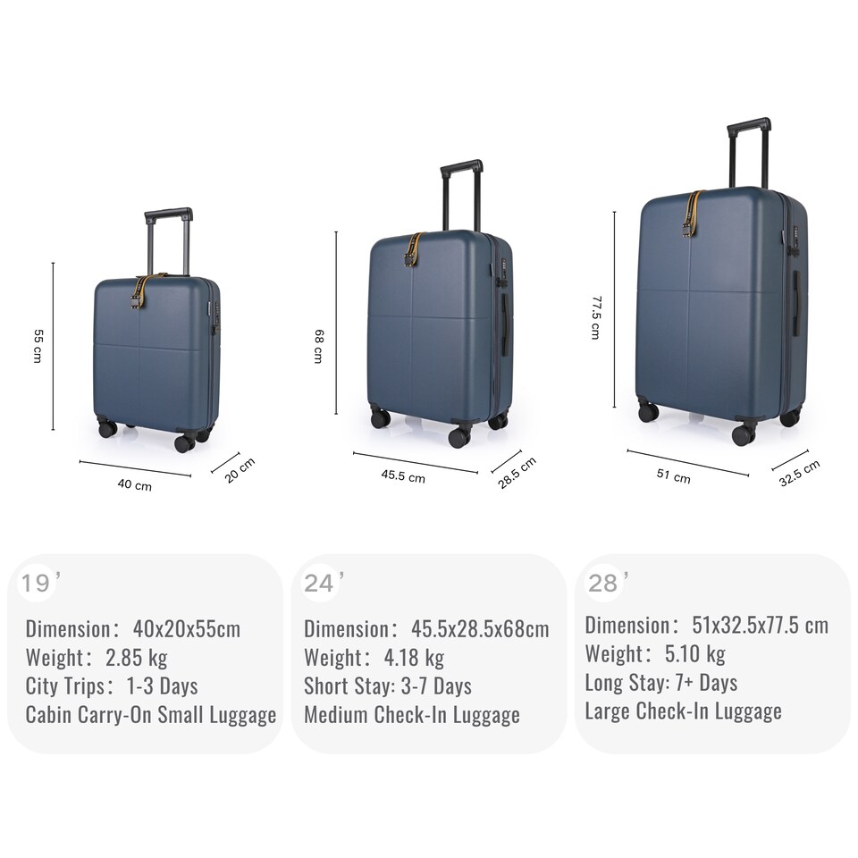 image 1 of Premium 100% Makrolon PC 2 PCS Suitcase Set | Vanity + Cabin Luggage