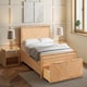image 1 of 4ft6 Double Real Oak Wood Bed Frame with Large Storage Drawer
