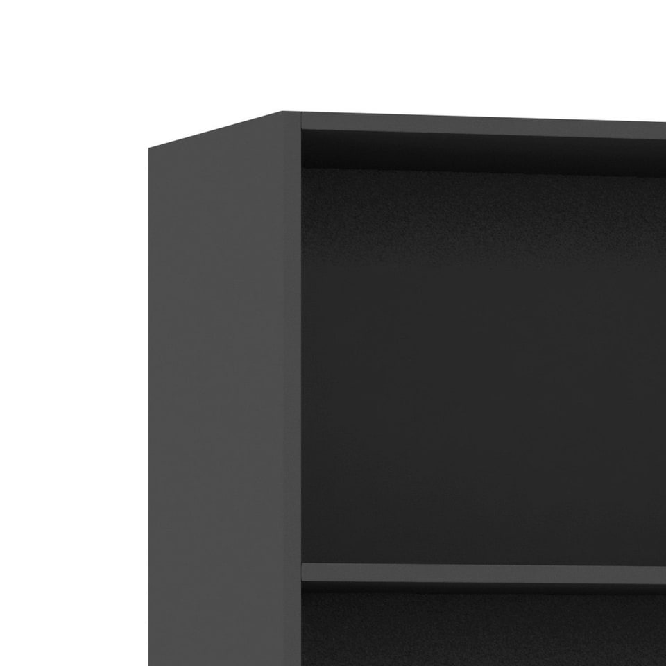 image 1 of 3-Tier Bookcase Shelving Storage Unit- 90x60x29cm Black | Unit Colour: Black
