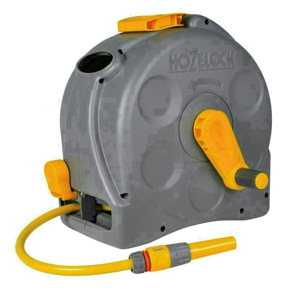 image 1 of Hozelock Compact Enclosed Reel 25m Garden Hose Pipe Watering Cleaning Yard