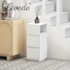 image 9 of Levede Slim Bedside Table Storage Nightstand with 2 Drawers & Open Shelf White | White | White