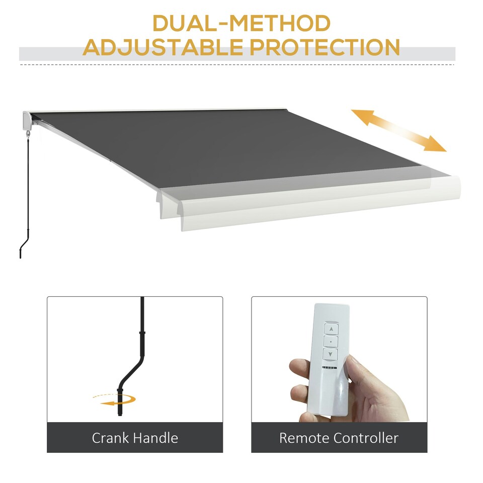 image 1 of Outsunny 4 x 3(m) Electric Retractable Awning Sun Canopies for Door Window