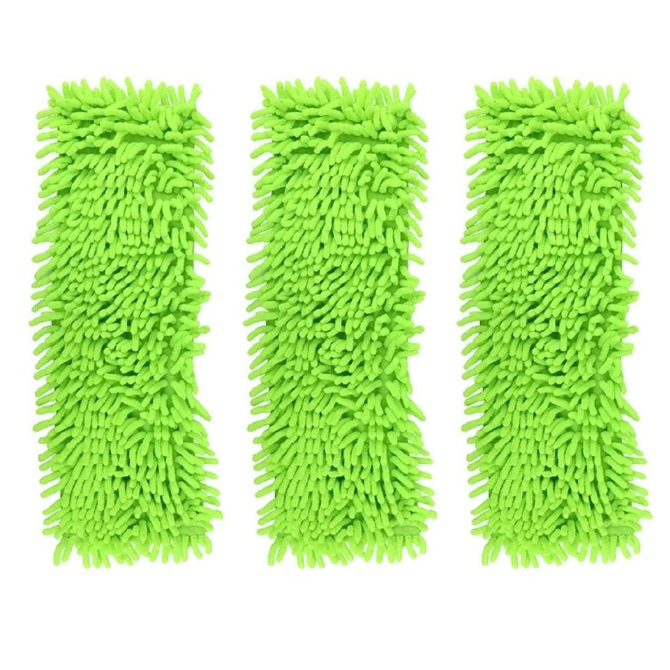 3 Replacement Microfibre Floor Mop Heads 40 x 13.5cm Washable Noodle Mop Pads for Tile Stone Marble Laminate Hardwood Wet & Dry Cleaning