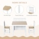 image 10 of HOMCOM 4-Piece Set Kids Wood Table Chair Bench w/ Storage Function for 3 Years+ Grey