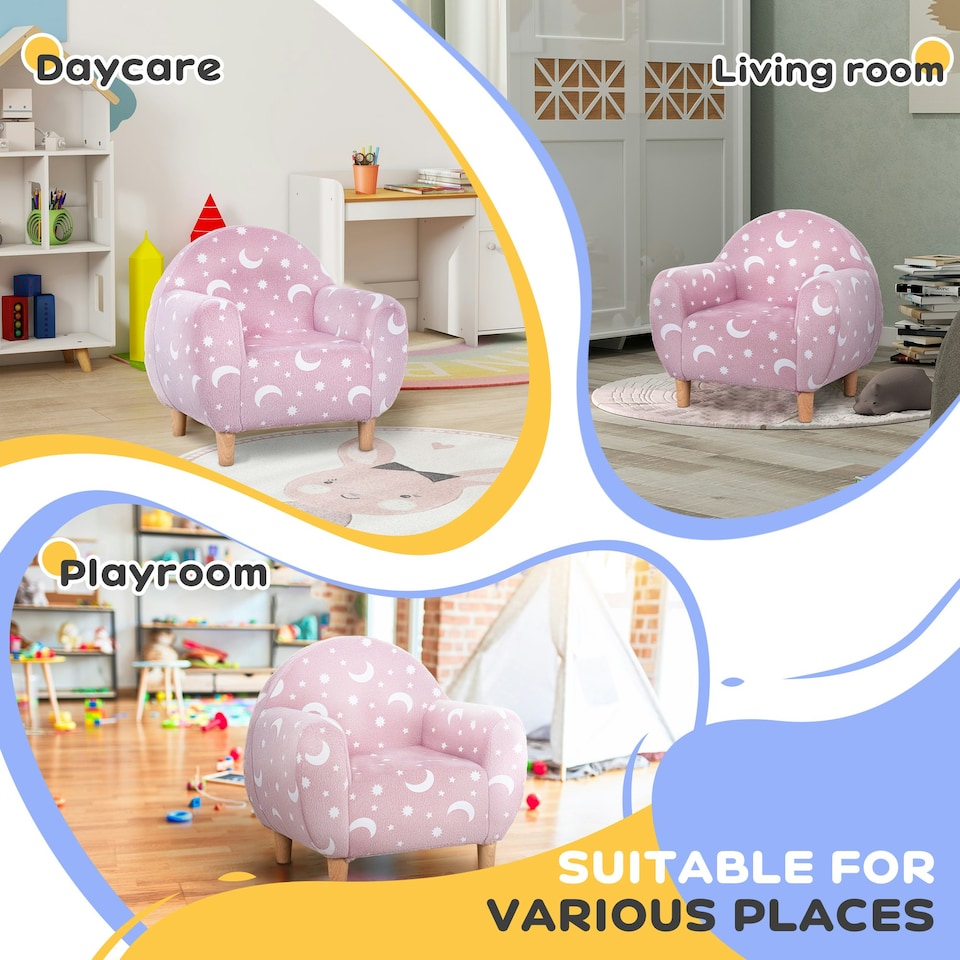 image 1 of AIYAPLAY Kids Armchair, Glow in the Dark Chair for Bedroom 