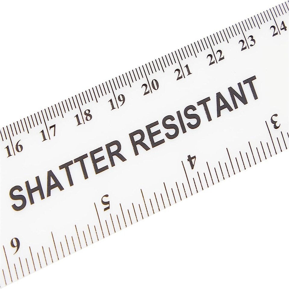 image 1 of Q-Connect Ruler Shatterproof 300mm White (Features inches on one side and cm/mm on the other)