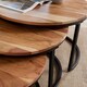 image 8 of Nest 3 Tables Solid Acacia Wooden Top Home Compact Furniture Design Living Room