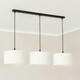 image 1 of ValueLights Reni Cream Boucle Drum Shade 3 Drop Bar Black Diner Ceiling Light with LED Bulbs Black