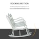 image 3 of Outsunny 2 Seater Metal Garden Bench Outdoor Rocking Chair Patio White