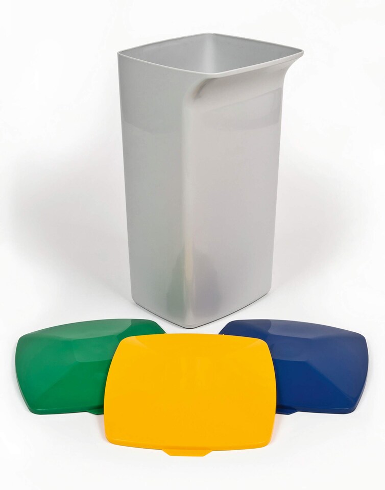 image 1 of Durable 40L Square Waste Bin Grey | Strong Stylish Recycling Bin | DURABIN | Grey
